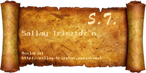 Sallay Trisztán névjegykártya